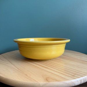 Vintage 90's Fiestaware Yellow 8.5 Inches Ceramic Vegetable Bowl With Glossy Fin